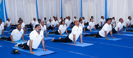 Rajnath Singh celebrates International Yoga Day with 1,000 soldiers in Shillong Rajnath Singh celebrates International Yoga Day with 1,000 soldiers in Shillong