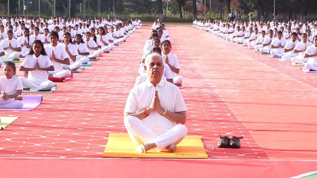 TN Governor Arlekar leads Yoga Day celebrations at TNAU, calls for state wide yoga awareness TN Governor Arlekar leads Yoga Day celebrations at TNAU, calls for state wide yoga awareness
