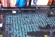 International Yoga Day dawns on Times Square with people reflecting universality with all nations and ethnicities