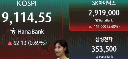 Seoul shares close at fresh peak above 9,100 on chip gains amid US-Iran talks