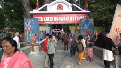 Thousands gather at Mata Kheer Bhawani temple in Kashmir for annual Jyeshtha Ashtami festival Thousands gather at Mata Kheer Bhawani temple in Kashmir for annual Jyeshtha Ashtami festival