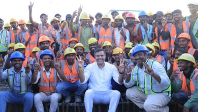 Final deck slab of delayed Barapullah Phase-III cast; PWD Minister greets workers