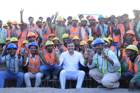 Final deck slab of delayed Barapullah Phase-III cast; PWD Minister greets workers Final deck slab of delayed Barapullah Phase-III cast; PWD Minister greets workers