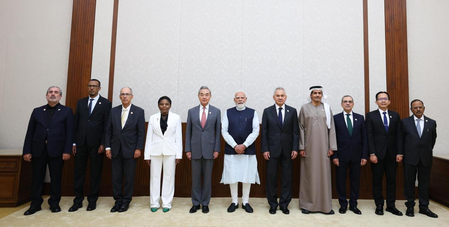 NSAs, top security officials of BRICS countries call on PM Modi NSAs, top security officials of BRICS countries call on PM Modi