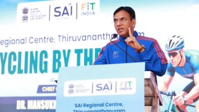 Mansukh Mandaviya flags off Asian Games Fun Run, joins cycling event in Kerala