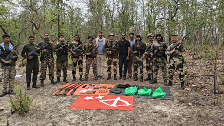 Chhattisgarh: Security forces recover arms, communication gear from Naxal dump in Kanker Chhattisgarh: Security forces recover arms, communication gear from Naxal dump in Kanker
