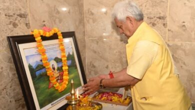 J&K L-G Sinha attends Rudra Abhishek ceremony on Shivacharya Abhinavgupta Jayanti in Srinagar