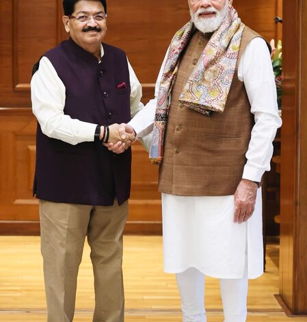Parimal Nathwani takes oath for Rajya Sabha for fourth term, meets PM Modi