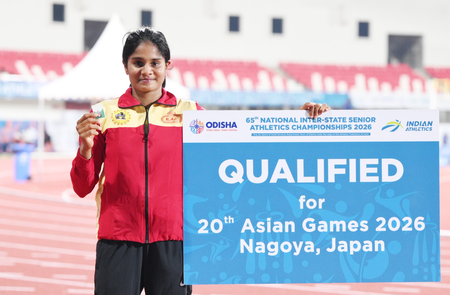 Inter-State Athletics: Karnataka’s pole vaulter Sindhushree enters her name in record books (Ld)