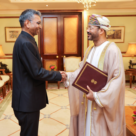 India’s Ambassador Prashant Pise presents credentials to Oman’s Foreign Minister