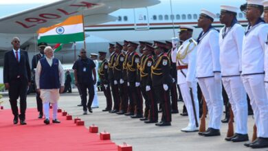PM Modi arrives in Seychelles, receives warm welcome from Prez Herminie and diaspora at airport
