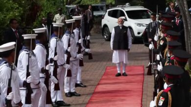 PM Modi receives Guard of Honour at State House in Seychelles
