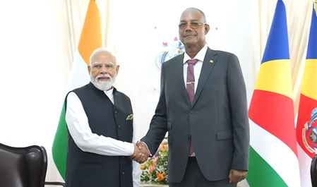 PM Modi holds bilateral talks with Seychelles President Patrick Herminie