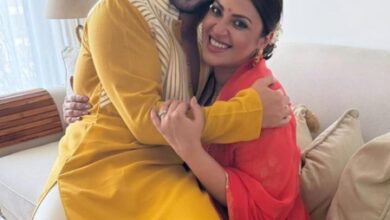 Parents to be Aditya Seal & Anushka Ranjan are all smile during a traditional Godhbharai
