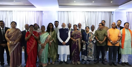 PM Modi interacts with Indian community members in Seychelles