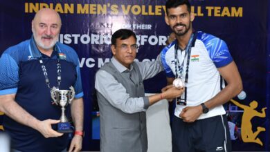 Sports Min Mandaviya felicitates Team India after historic Men’s Volleyball Cup bronze