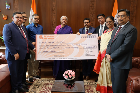 PSBs hand over more than Rs 9,400 crore dividend cheques to FM Sitharaman for FY26