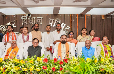Ten newly elected Bihar MLCs take oath in Patna, nine from NDA Ten newly elected Bihar MLCs take oath in Patna, nine from NDA