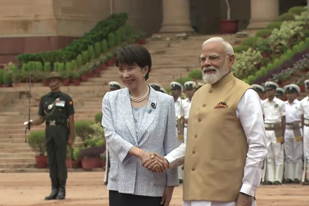 Japanese PM Takaichi accorded ceremonial welcome at Rashtrapati Bhavan Japanese PM Takaichi accorded ceremonial welcome at Rashtrapati Bhavan