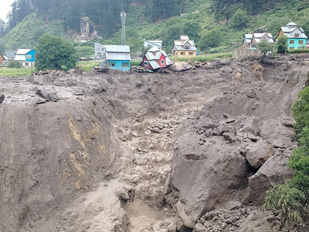 Roads damaged after two cloudbursts in J&K’s Doda district