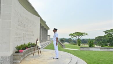 Indian Naval Officers honour fallen soldiers at Singapore’s Kranji War Memorial Indian Naval Officers honour fallen soldiers at Singapore’s Kranji War Memorial