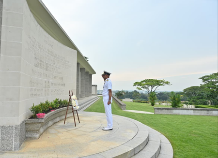 Indian Naval Officers honour fallen soldiers at Singapore’s Kranji War Memorial Indian Naval Officers honour fallen soldiers at Singapore’s Kranji War Memorial