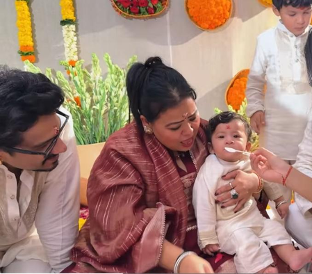 Bharti Singh & Haarsh Limbhaachiya celebrate younger son Kaju’s ‘Annaprashan’ ceremony
