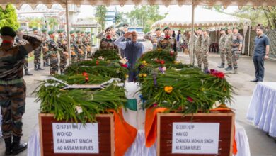Manipur Guv & CM pay last respects to killed Assam Rifles troopers, search operation enters third day Manipur Guv & CM pay last respects to killed Assam Rifles troopers, search operation enters third day