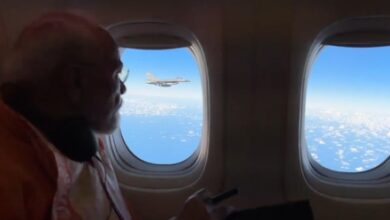 Five Indonesian fighter jets escort PM Modi’s aircraft as he departs after successful visit Five Indonesian fighter jets escort PM Modi’s aircraft as he departs after successful visit