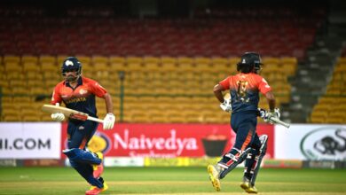 Maharaja Trophy KSCA T20: Nair powers Coastal Kings Mangaluru to thrilling win over Gulbarga Mystics Maharaja Trophy KSCA T20: Nair powers Coastal Kings Mangaluru to thrilling win over Gulbarga Mystics