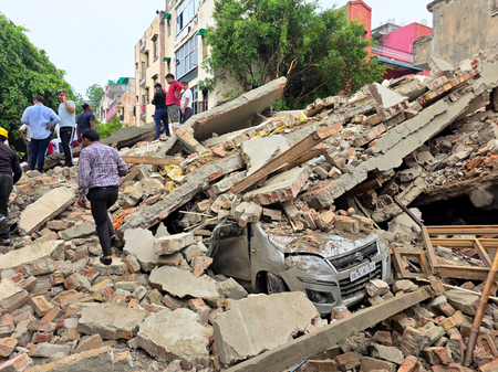 Three dead, one injured after building collapses in Delhi’s Rohini amid heavy rain