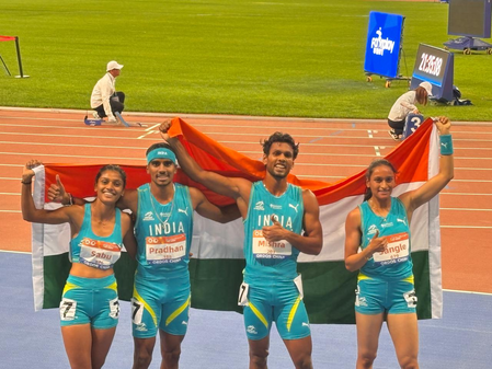 Indian mixed 4x400m relay team wins gold in Asian U23 Athletics