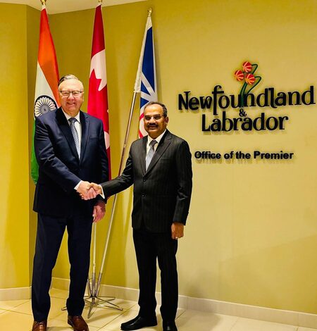 India discusses strengthening relations with premier of Newfoundland and Labrador