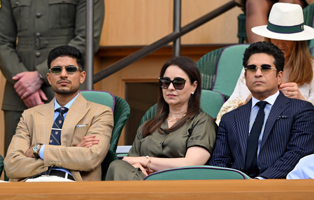 Wimbledon: Shubman Gill joins Anjali & Sachin Tendulkar in Royal Box at Centre Court Wimbledon: Shubman Gill joins Anjali & Sachin Tendulkar in Royal Box at Centre Court