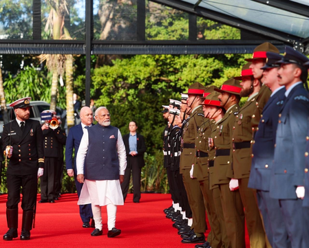 PM Modi receives ceremonial welcome with traditional Maori powhiri at Government House in Auckland