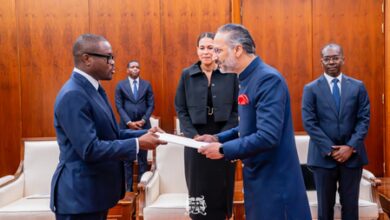 Indian Ambassador Abhishek Singh presents credentials to Benin Prez