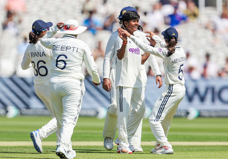 One-off Test: Kranti, Sayali strike early, Rana breaks stand as England reach 137/5 at Lunch One-off Test: Kranti, Sayali strike early, Rana breaks stand as England reach 137/5 at Lunch