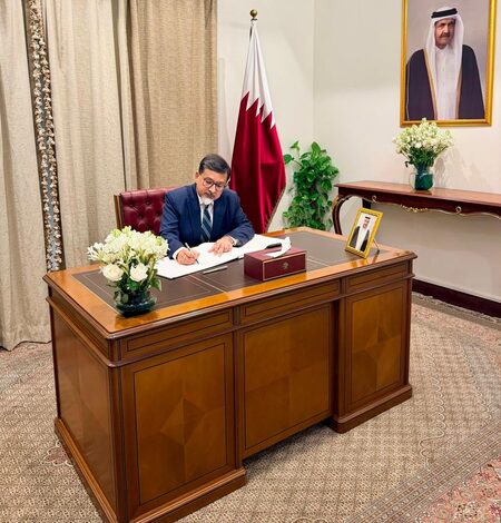 MEA Secretary signs condolence book at Qatari Embassy MEA Secretary signs condolence book at Qatari Embassy