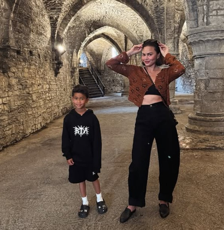 Chrissy Teigen, John Legend visit 800 year old castles, enjoy pancake cruises on European holiday