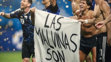 Argentina risks FIFA sanction for celebrating SF win with Falklands banner