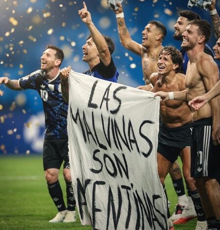 Argentina risks FIFA sanction for celebrating SF win with Falklands banner Argentina risks FIFA sanction for celebrating SF win with Falklands banner