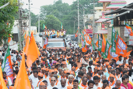 Vijayendra warns Cong of Bengal-like outcome as BJP claims appeasement, stages protest in Haveri