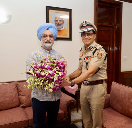 New Delhi Police chief calls on L-G TS Sandhu at Lok Niwas New Delhi Police chief calls on L-G TS Sandhu at Lok Niwas