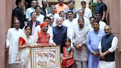 PM Modi meets Gujarat BJP tribal leaders at Parliament as Monsoon Session begins PM Modi meets Gujarat BJP tribal leaders at Parliament as Monsoon Session begins