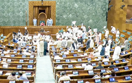 Parliament remains paralysed for second consecutive day amid Opposition protests (Lead)