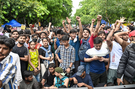 Oppn MPs move adjournment notices in Parliament over police action on NEET protesters Oppn MPs move adjournment notices in Parliament over police action on NEET protesters