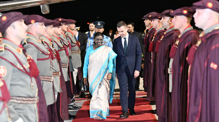 President Murmu arrives in North Macedonia on second-leg of her 3-nation visit President Murmu arrives in North Macedonia on second-leg of her 3-nation visit