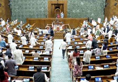 Opposition uproar forces second adjournment of Lok Sabha Opposition uproar forces second adjournment of Lok Sabha