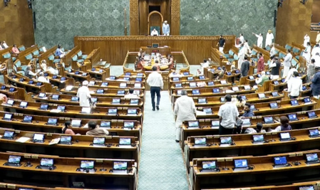 Lok Sabha adjourned for the day amid heavy sloganeering by Oppn MPs Lok Sabha adjourned for the day amid heavy sloganeering by Oppn MPs