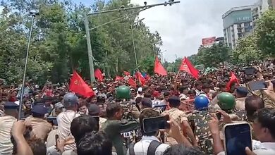 AISA protest in Patna turns violent; police use tear gas, water cannons AISA protest in Patna turns violent; police use tear gas, water cannons